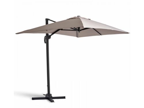Oviala - Draaibare cantileverparasol van 2x3 meter in taupe aluminium