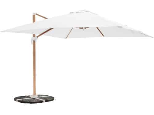 Oviala - Parasol van 3x3m en 4 verzwaarde tegels met