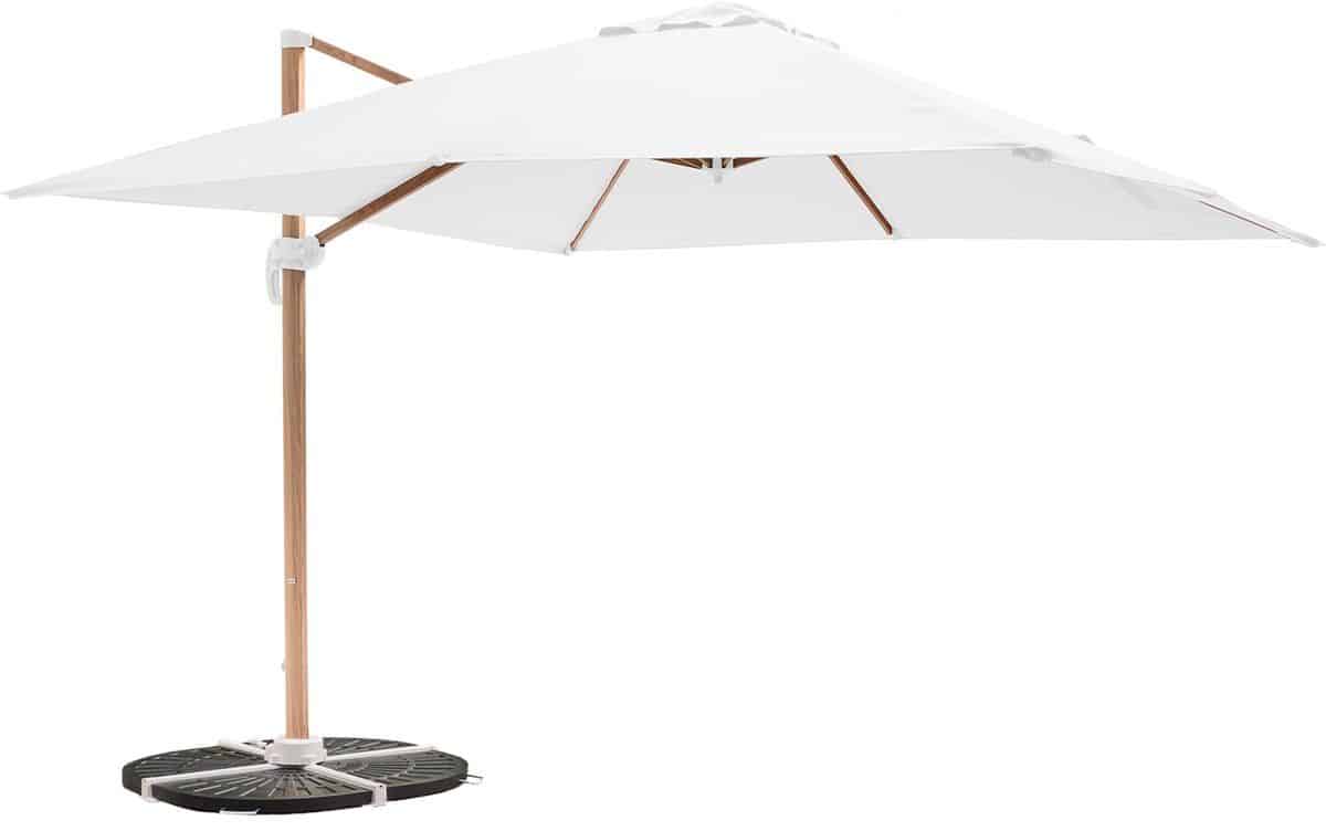 oviala parasol van 3x3m en 4 verzwaarde tegels met