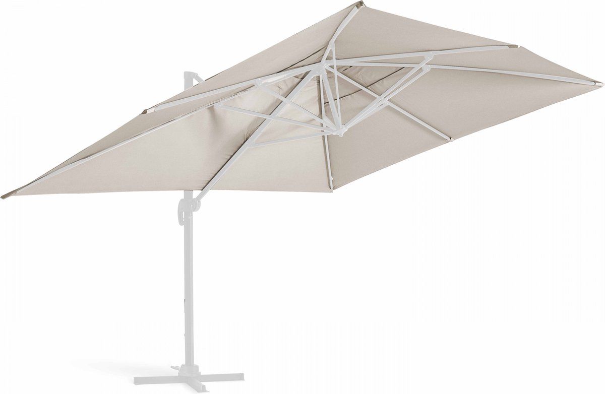 oviala parasolhoes voor een 4x3m zweefparasol in crèmekleur