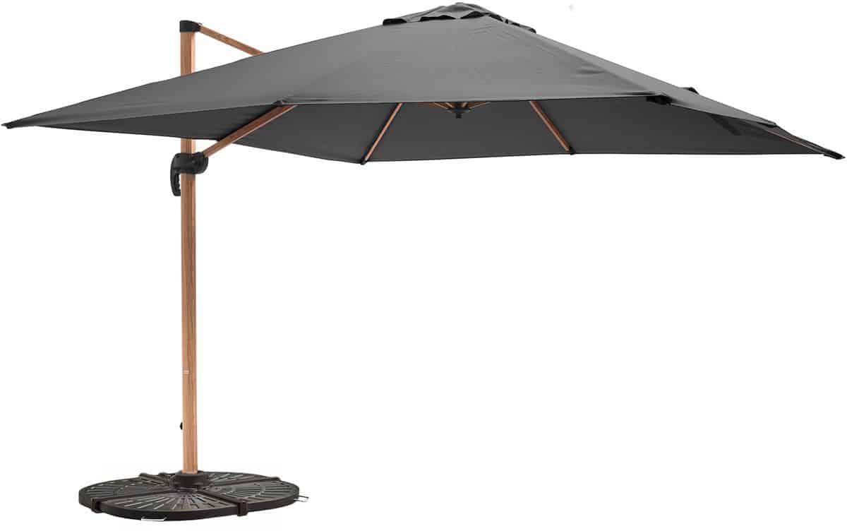 oviala verstelbare parasol 3x3m en 4 grijze verzwaarde tegels
