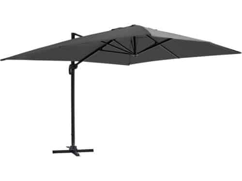 Oviala - Verstelbare parasol van 3x4m in antracietgrijs aluminium
