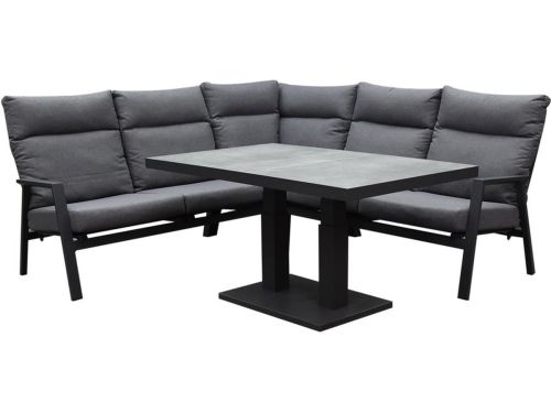 Pacific hoek dining loungeset 4 delig aluminium verstelbaar