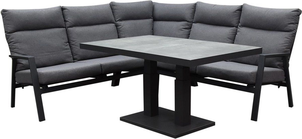 pacific hoek dining loungeset 4 delig aluminium verstelbaar