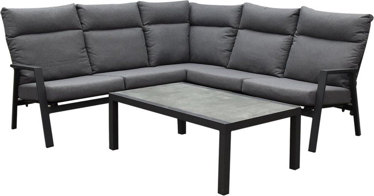 pacific hoek loungeset 4 delig aluminium antraciet