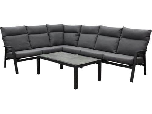 Pacific hoek loungeset 5 delig aluminium antraciet