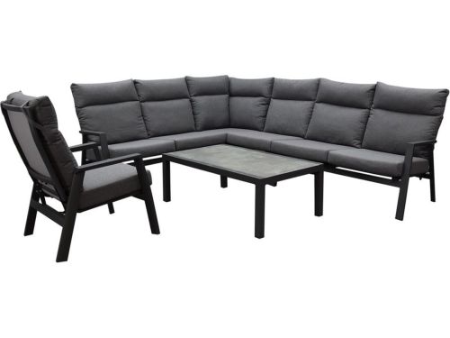 Pacific hoek loungeset 6 delig aluminium antraciet