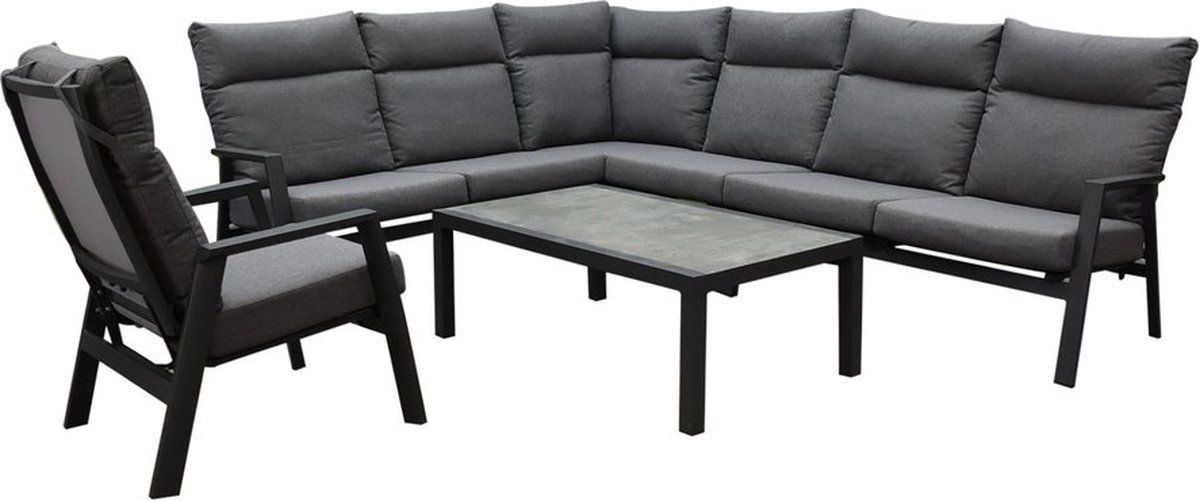 pacific hoek loungeset 6 delig aluminium antraciet