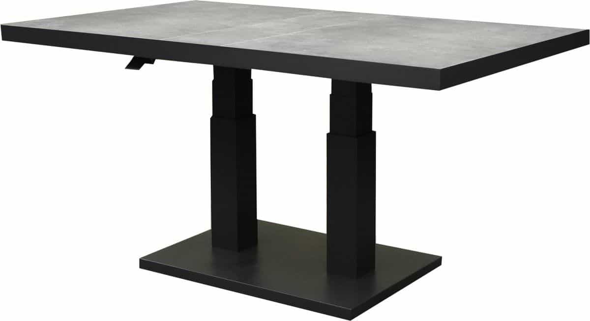pacific lounge diningtafel 140x85xh49 72 cm in hoogte verstelbaar aluminium antraciet ceramic
