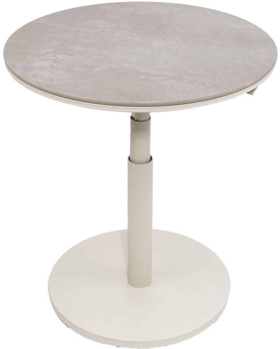 padroni verstelbare bijzettafel sunny creme keramiek dia. 59 cm oos…