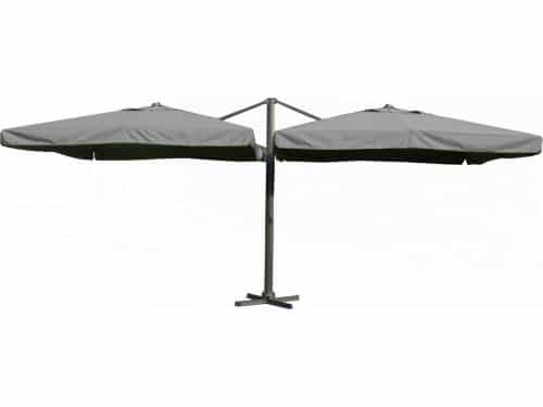 Paralux dubbele zweefparasol - 2 doeken van 3x3m - Donkergrijs