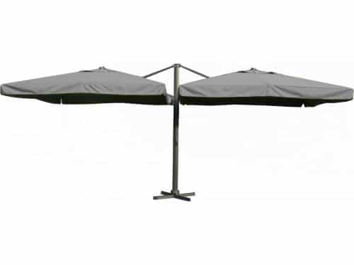 Paralux dubbele zweefparasol - 2 doeken van 3x4m - Donkergrijs