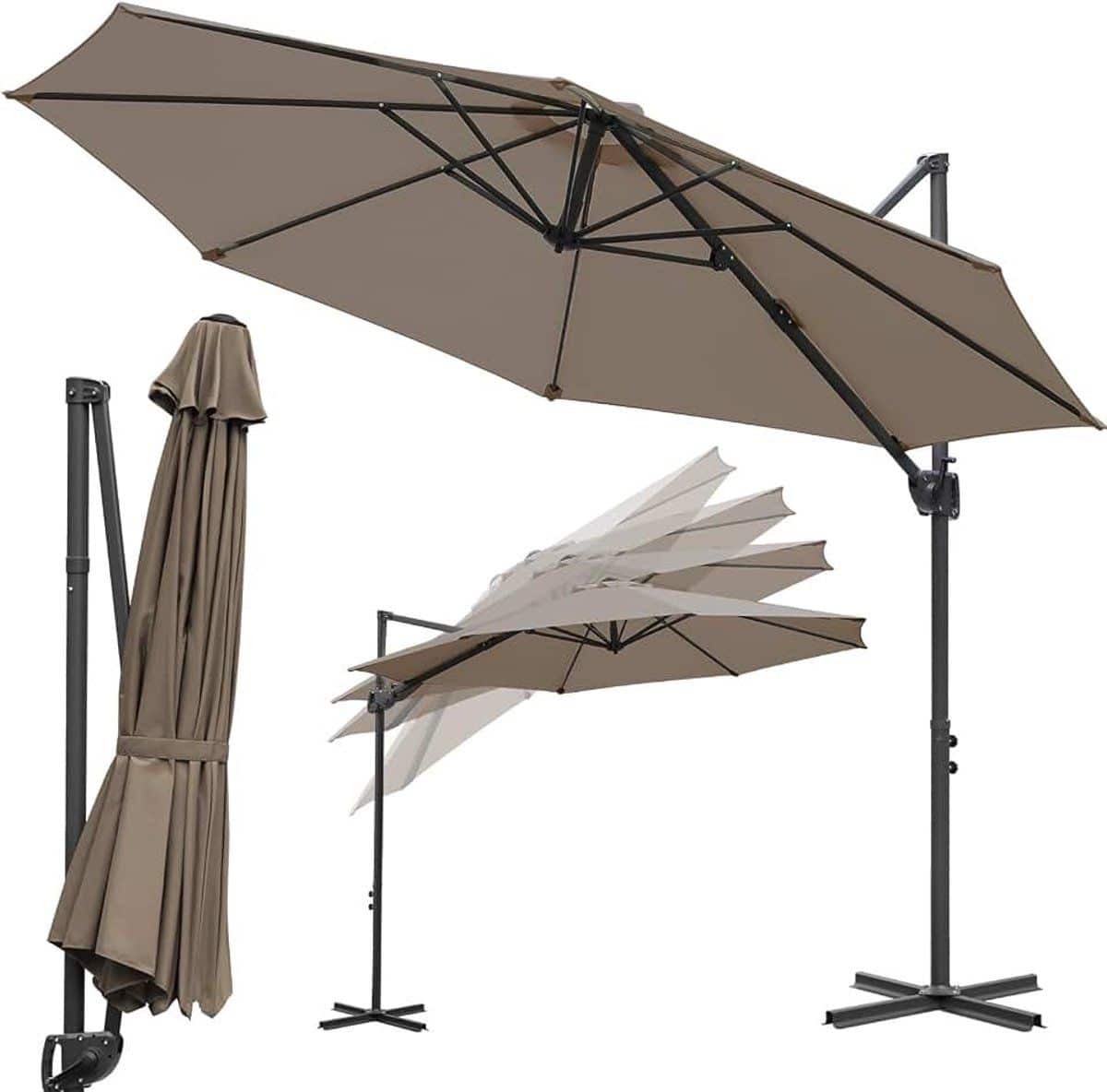 parasol, 300 cm, zweefparasol, 3 m, 360° draaibaar