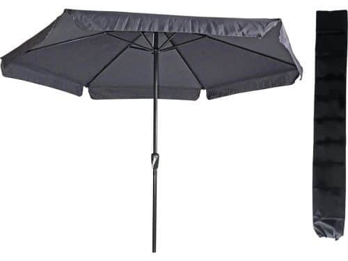 Parasol Gemini Grijs Ø300 cm - met handig opdraaisysteem en