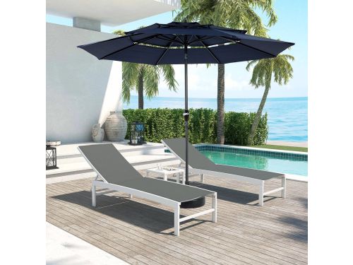 Parasol Kantelbaar 10FT Rond 294 cm Staal Marineblauw Met Zwengel