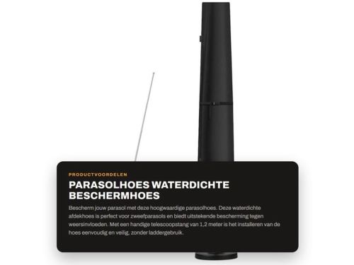 Parasolhoes waterdicht - Beschermhoes voor zweefparasol - Telescoopstang 1,2 m