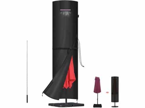 Parasolhoes Waterdicht - Parasolhoes met Rits en Stok - Beschermhoes