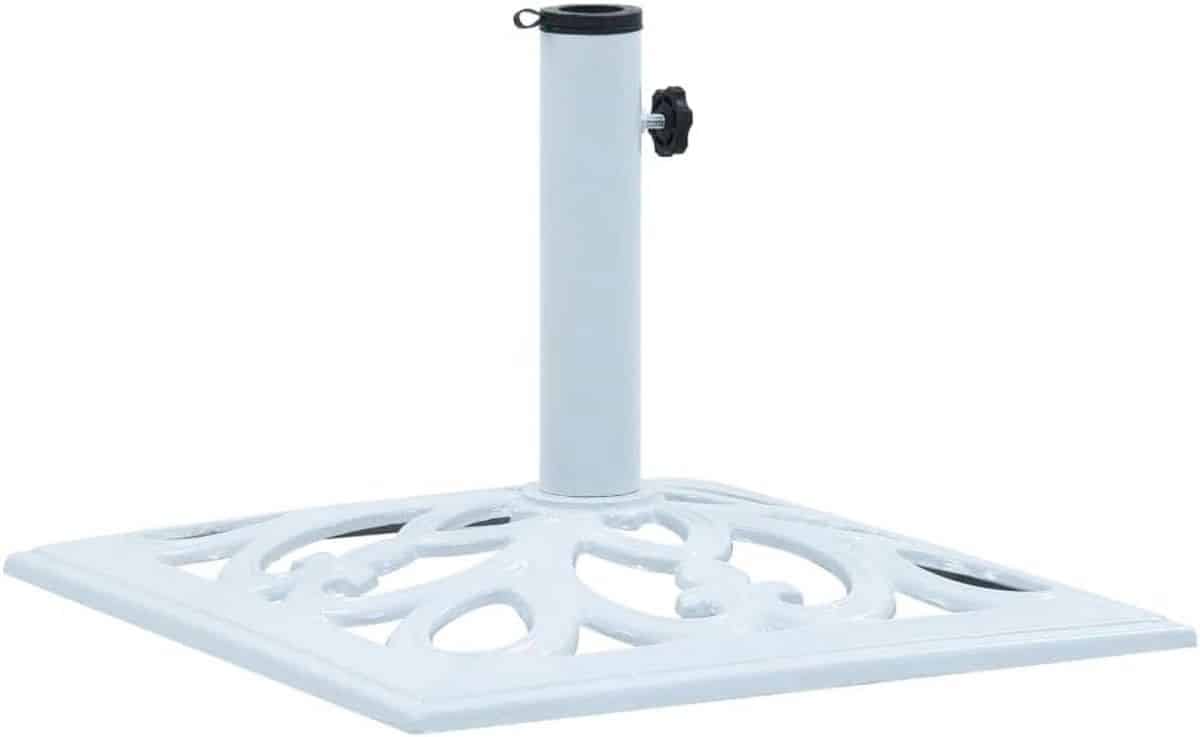 parasolvoet gietijzer wit 12 kg zware standaard voor parasols