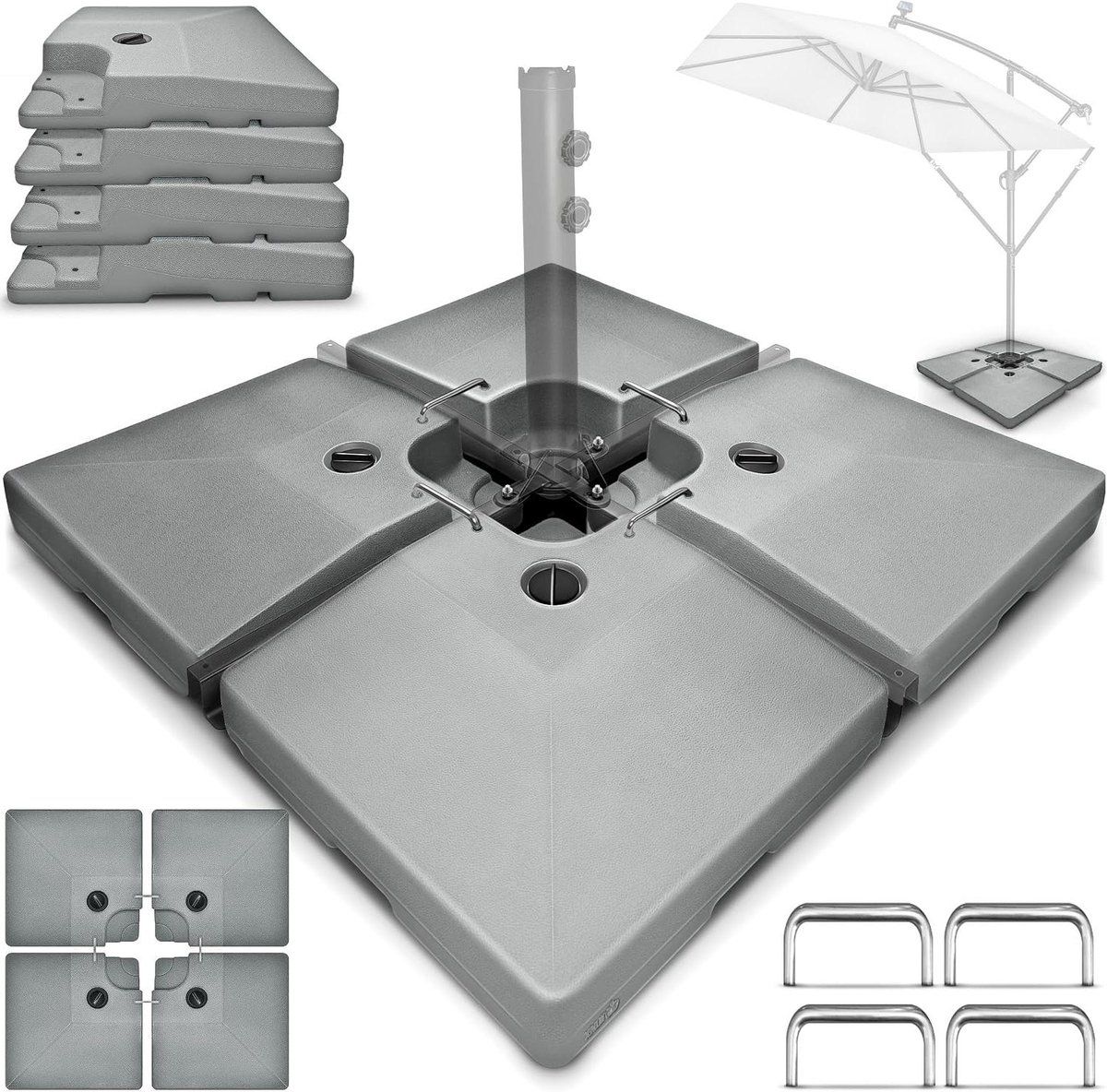 parasolvoet set parasolhouder grond terras stabiliseren vulbaar