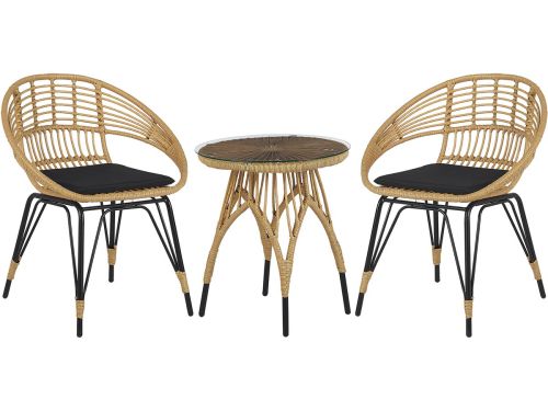 PELLARO - Bistroset voor 2 - Natuurlijk - PE rotan