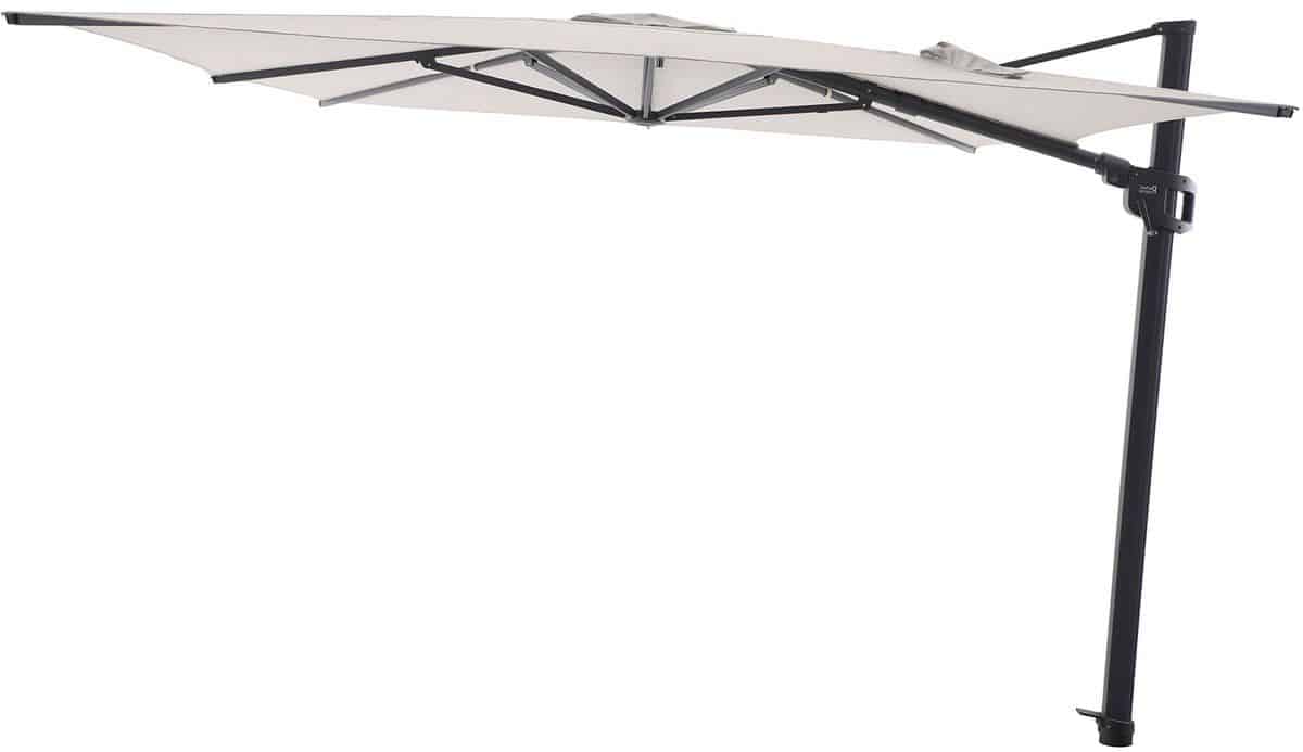perfect shadow eclipse zweefparasol 300×300 cm. ultra antraciet/urban taupe