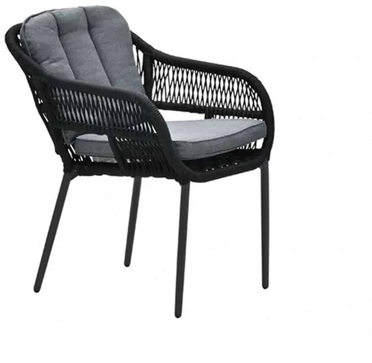 pescara dining fauteuil carbon black rope black mystic