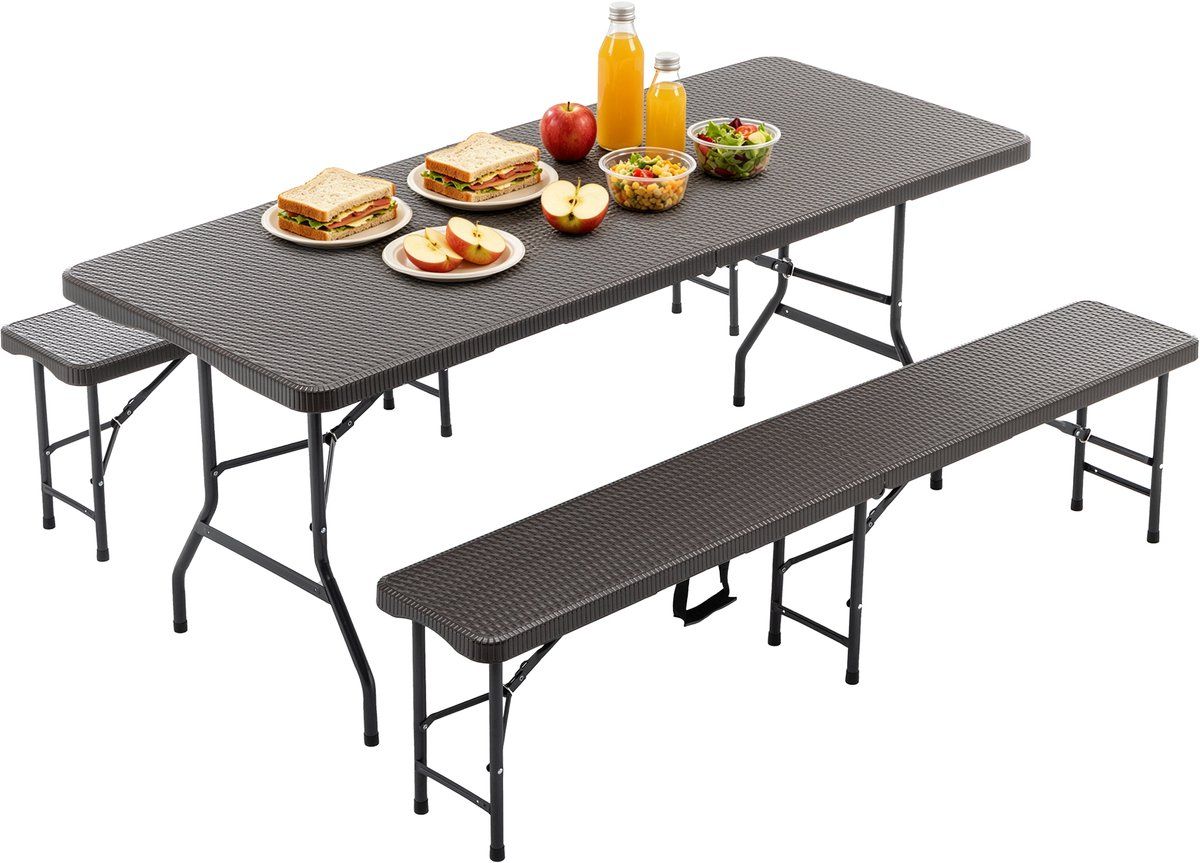 picknicktafel inklapbare tuintafel met 2 banken 3 delige campingset
