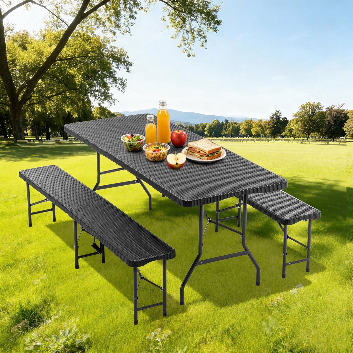 picknicktafel opvouwbare tuintafel met twee bankjes 3 delige campingset