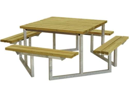 Picknicktafel vuren geimpregneerd - Twist vierkant 204 x 204 x