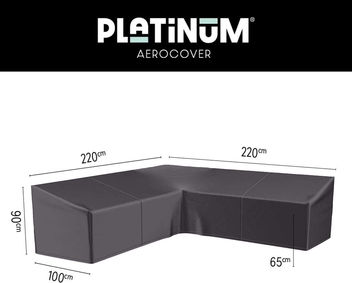 platinum aerocover loungebankhoes l vorm 220x220x100xh65/90cm ademend