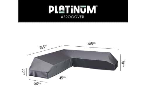 Platinum AeroCover - Loungebankhoes L-vorm - 255x255x90xH30/45/70cm - Ademend