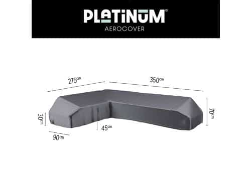 Platinum AeroCover - Loungebankhoes L-vorm - 350x275x90xH30/45/70cm Links - Ademend
