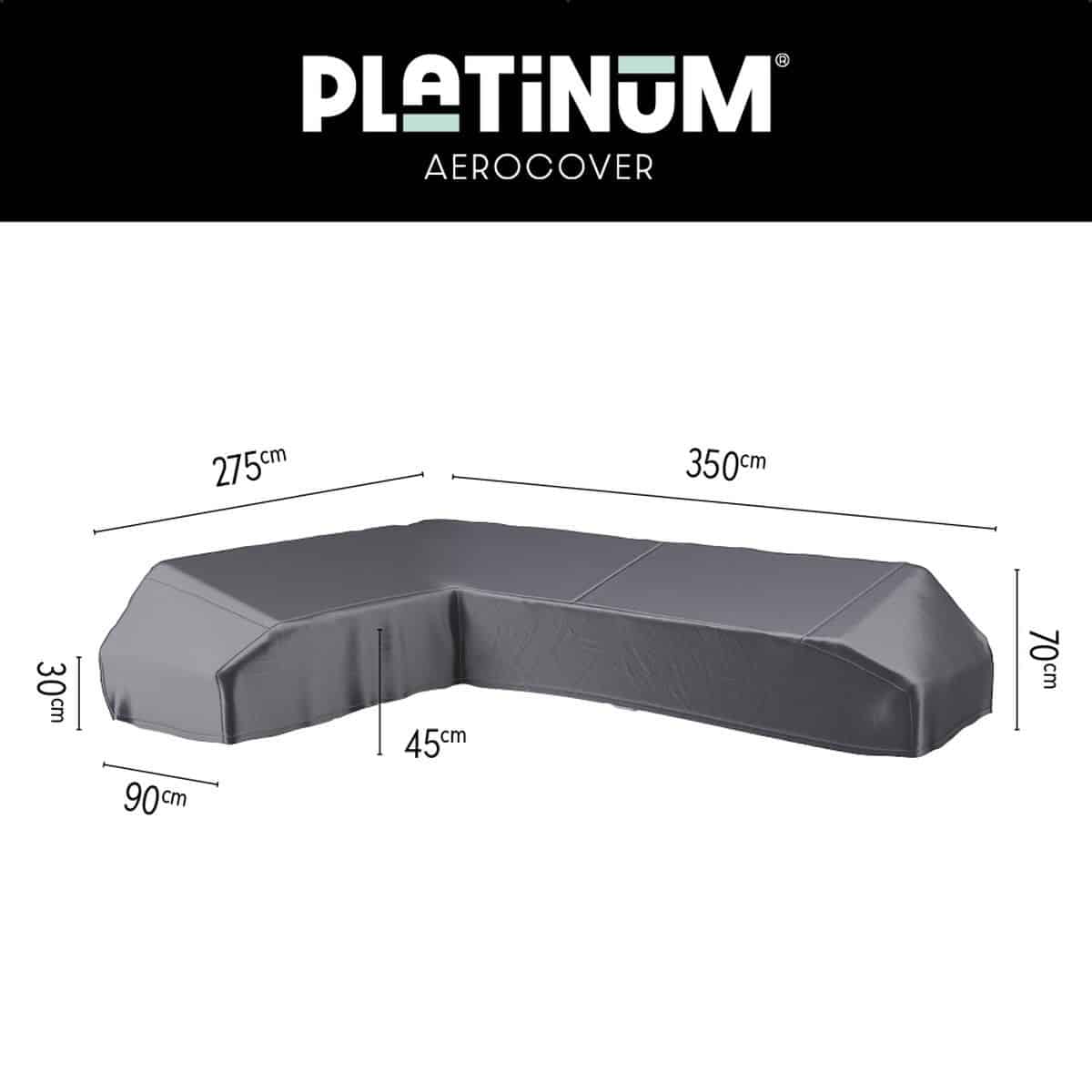 platinum aerocover loungebankhoes l vorm 350x275x90xh30/45/70cm links ademend
