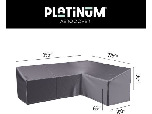 Platinum AeroCover - Loungebankhoes L-vorm - 355x275x100xH65/90cm Rechts - Ademend