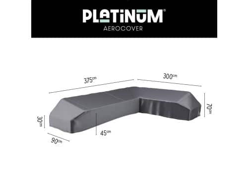 Platinum AeroCover - Loungebankhoes L-vorm - 375x300x90xH30/45/70cm Rechts - Ademend