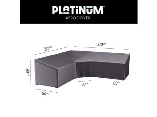Platinum AeroCover - Loungebankhoes L-vorm Trapezium - 270x270x90xH65/90cm - Ademend