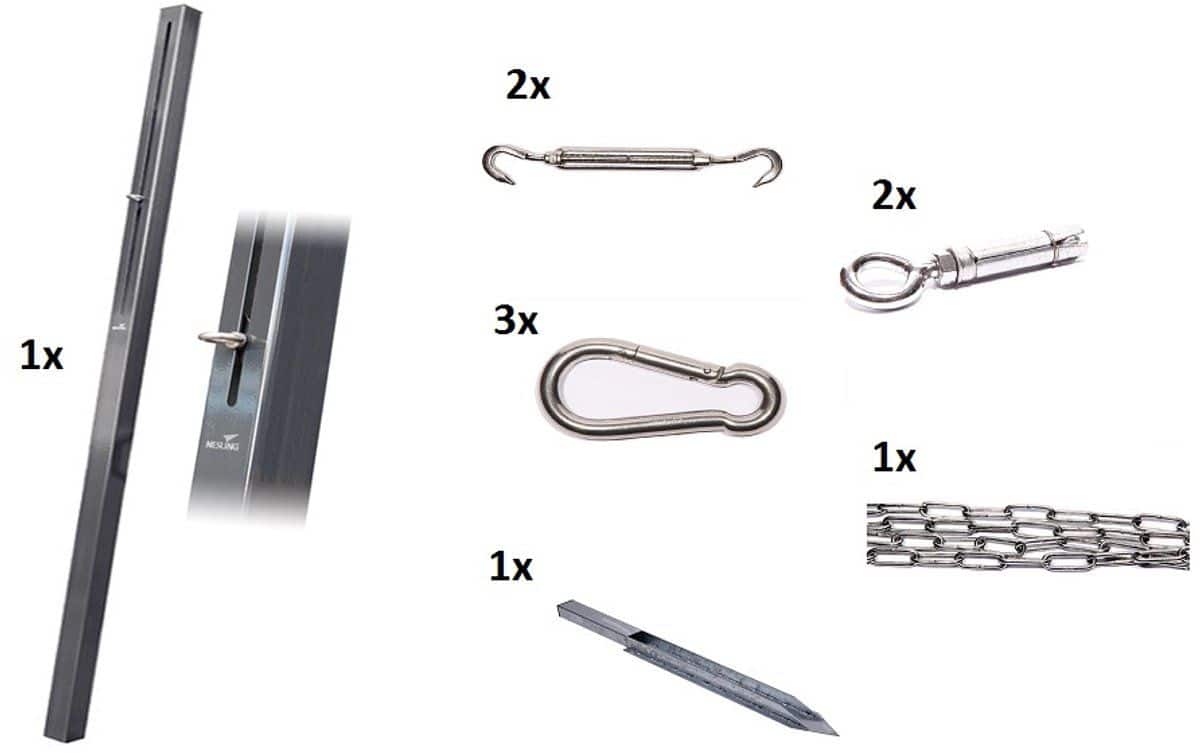 platinum bevestigingsmaterialen schaduwdoek combinatiepakket 1