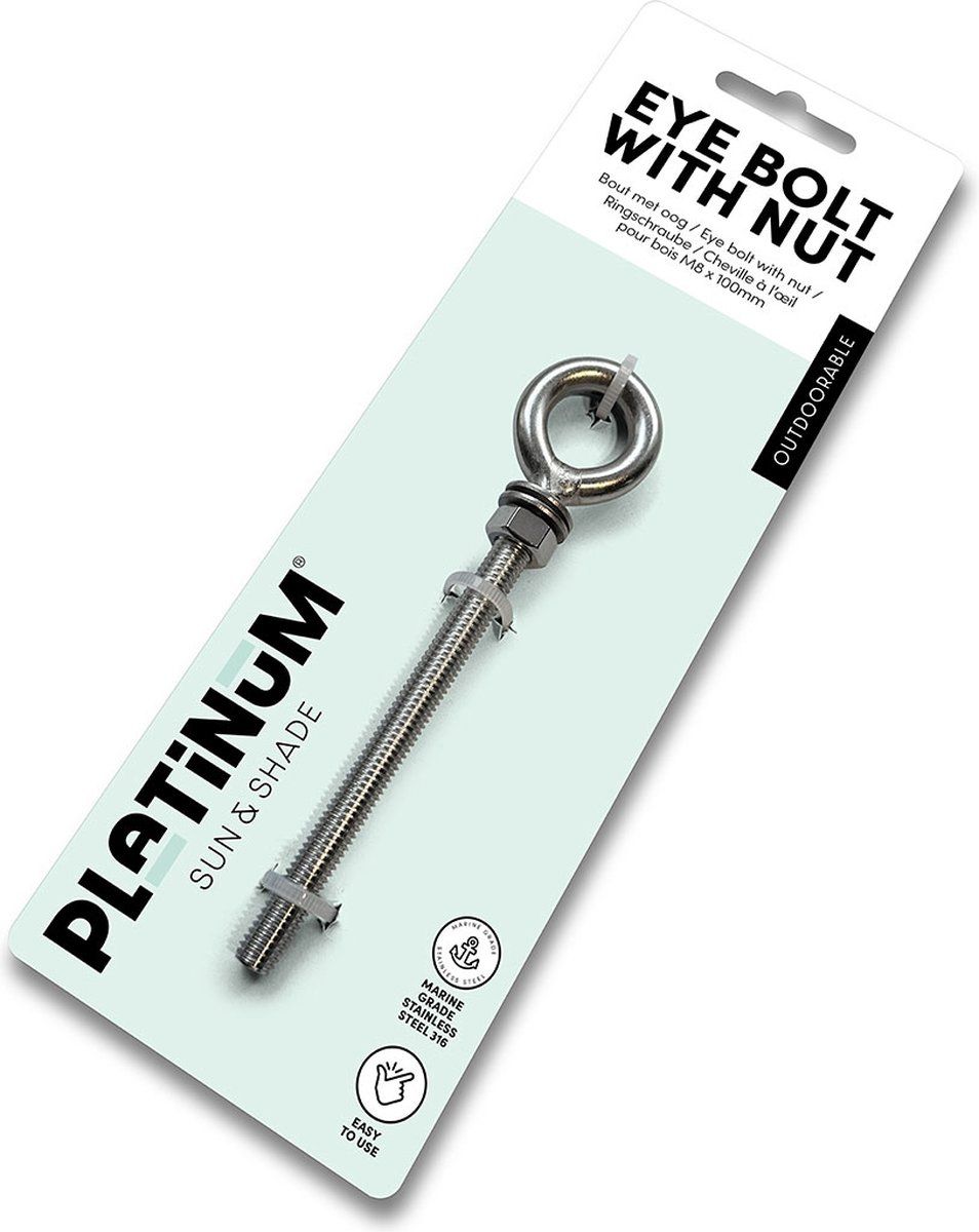 platinum sun & shade bout met oog voor bevestiging