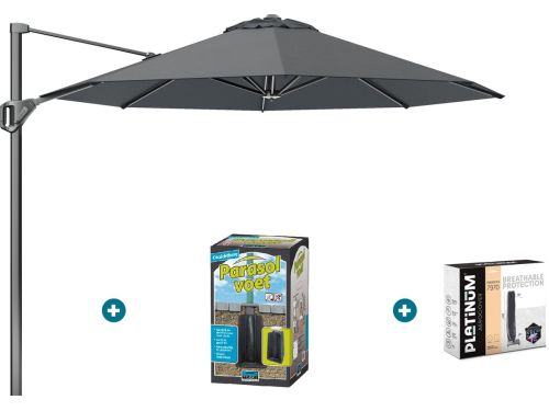Platinum Voyager ronde zweefparasol T1 3 m. - Antraciet met