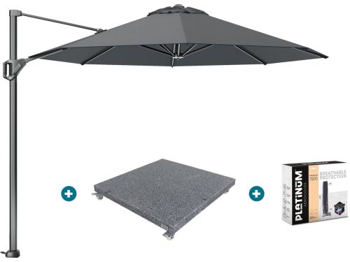 Platinum Voyager ronde zweefparasol T1 3 m. - Antraciet met