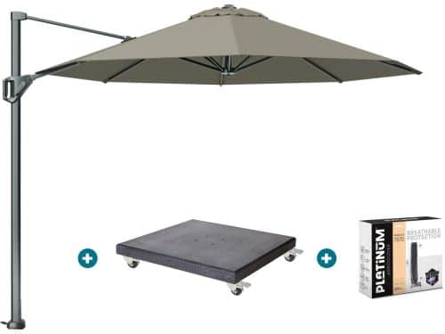Platinum Voyager ronde zweefparasol T1 3 m. - Taupe met