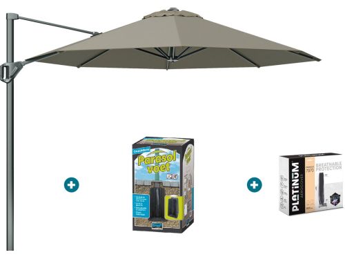 Platinum Voyager ronde zweefparasol T1 3 m. - Taupe met