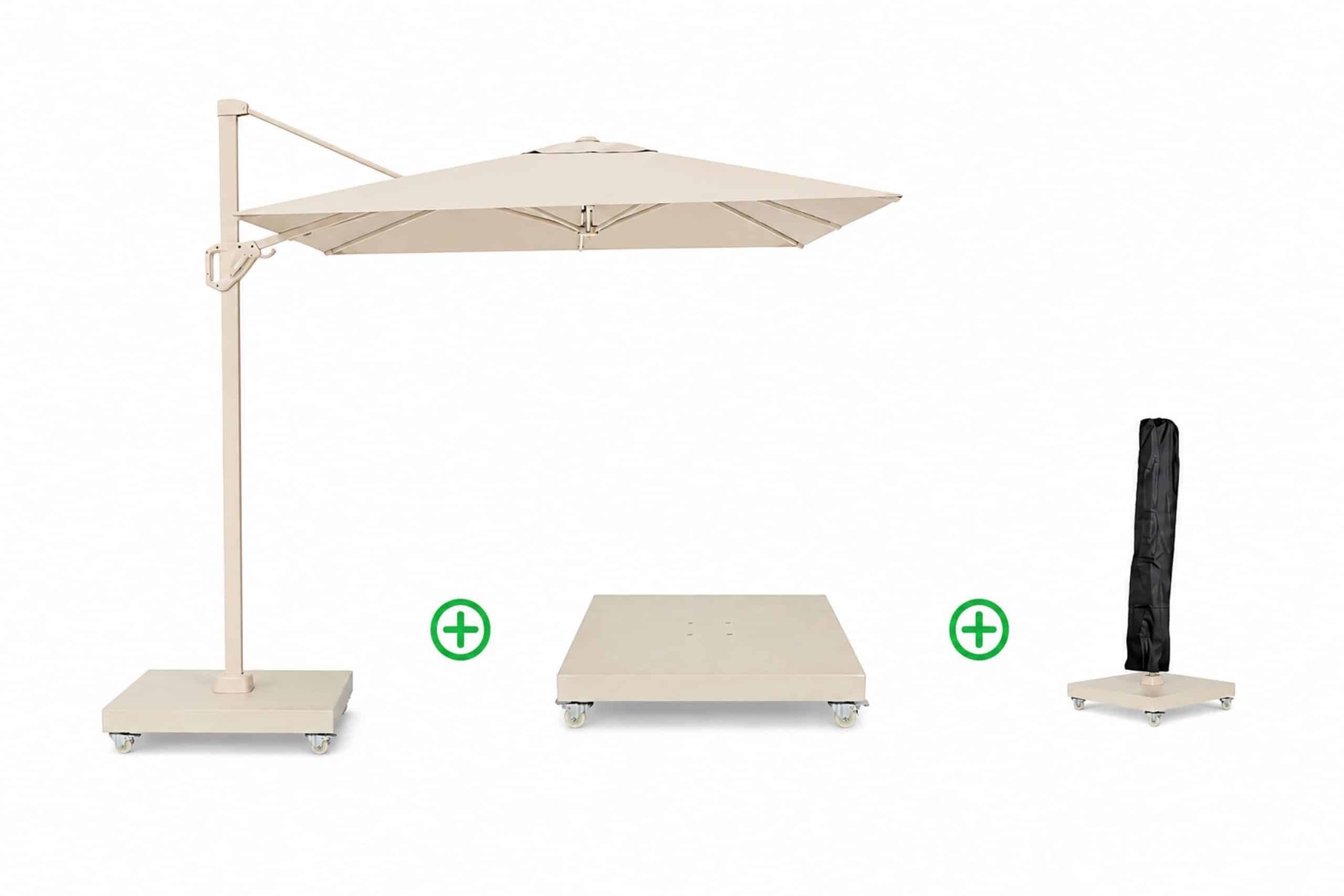 platinum voyager zweefparasol 300×200 cm t1 (incl. voet + hoes) ivoor