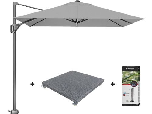 Platinum Voyager zweefparasol T1 2.5x2.5 m. - Light Grey met