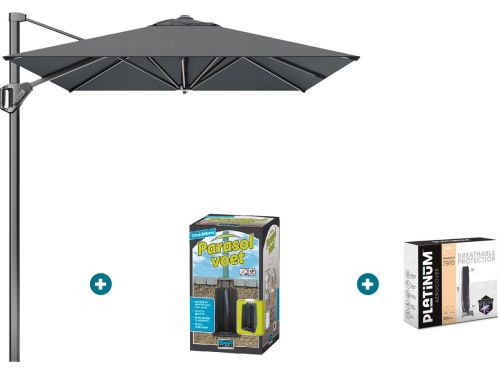 Platinum Voyager zweefparasol T1 3x2 m. - Antraciet met ingraafvoet
