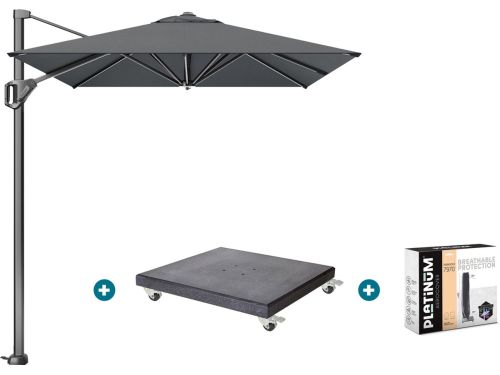 Platinum Voyager zweefparasol T1 3x2 m. - Antraciet met Marbella
