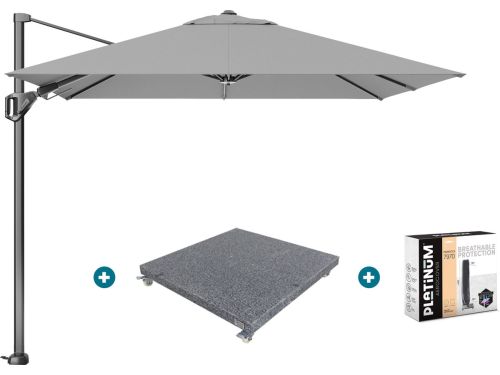 Platinum Voyager zweefparasol T2 2,7x2,7 m. - Light grey met