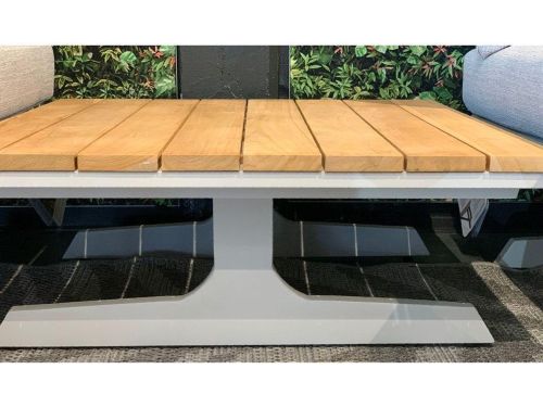 Play panel concept Frost Grey coffee table teak 120 x