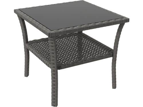 Polyrattan Tuintafel - Bijzettafel Terrastafel - Buiten Zitten - Met