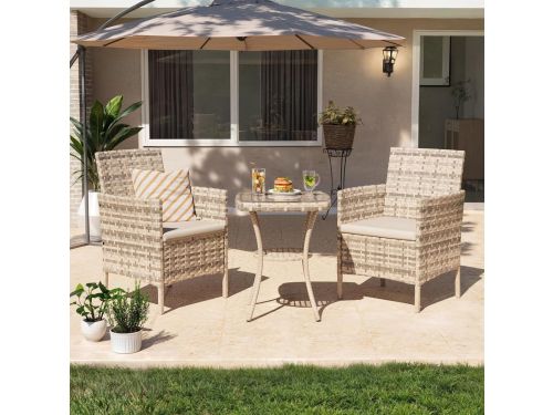 Polyrotan Balkonset 3-delig 59 x 61 x 84 cm Tafel